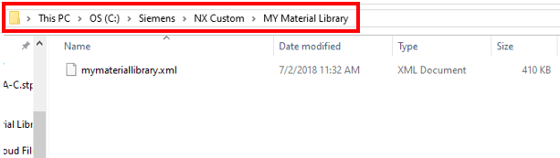 material site library - xml file location