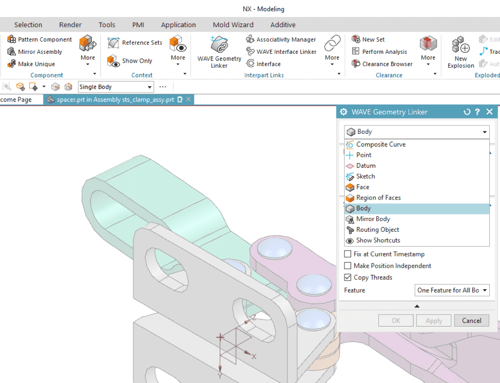 Using WAVE Geometry Linker Swoosh Technologies