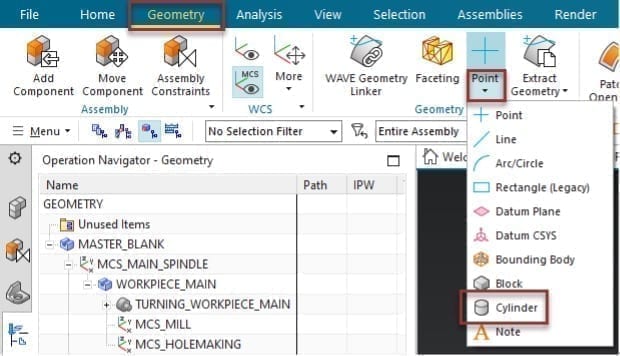 Geometry Tab NX Geometry
